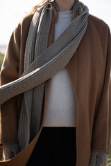 Dark Natural Rib Scarf