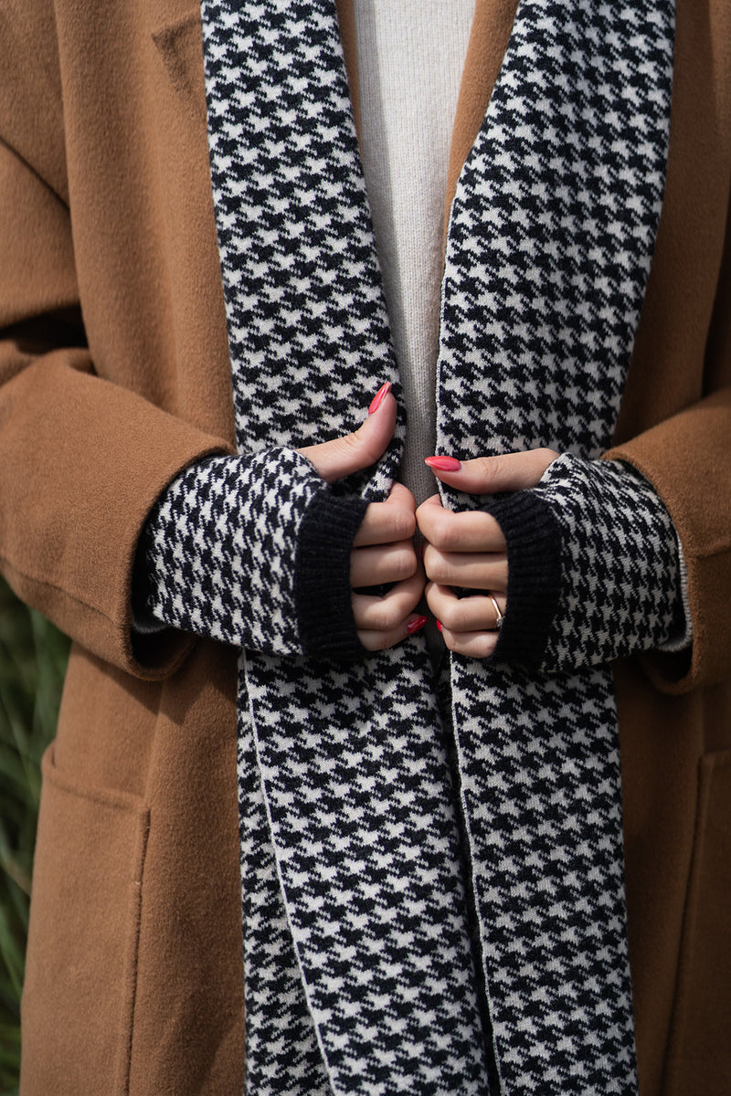 Charcoal Houndstooth Scarf