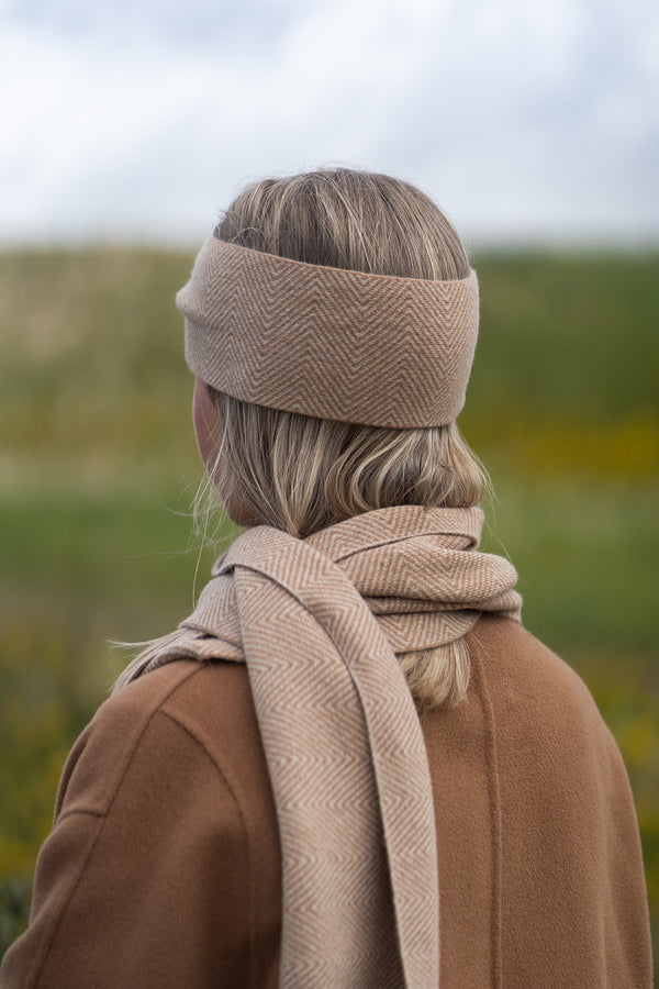 Camel Herringbone Scarf