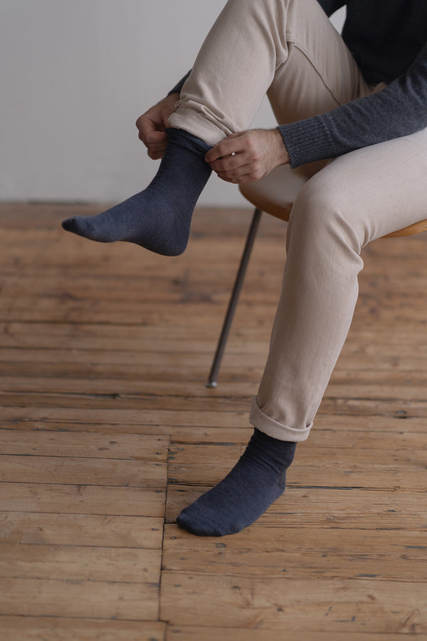 Navy Merino Dress Sock