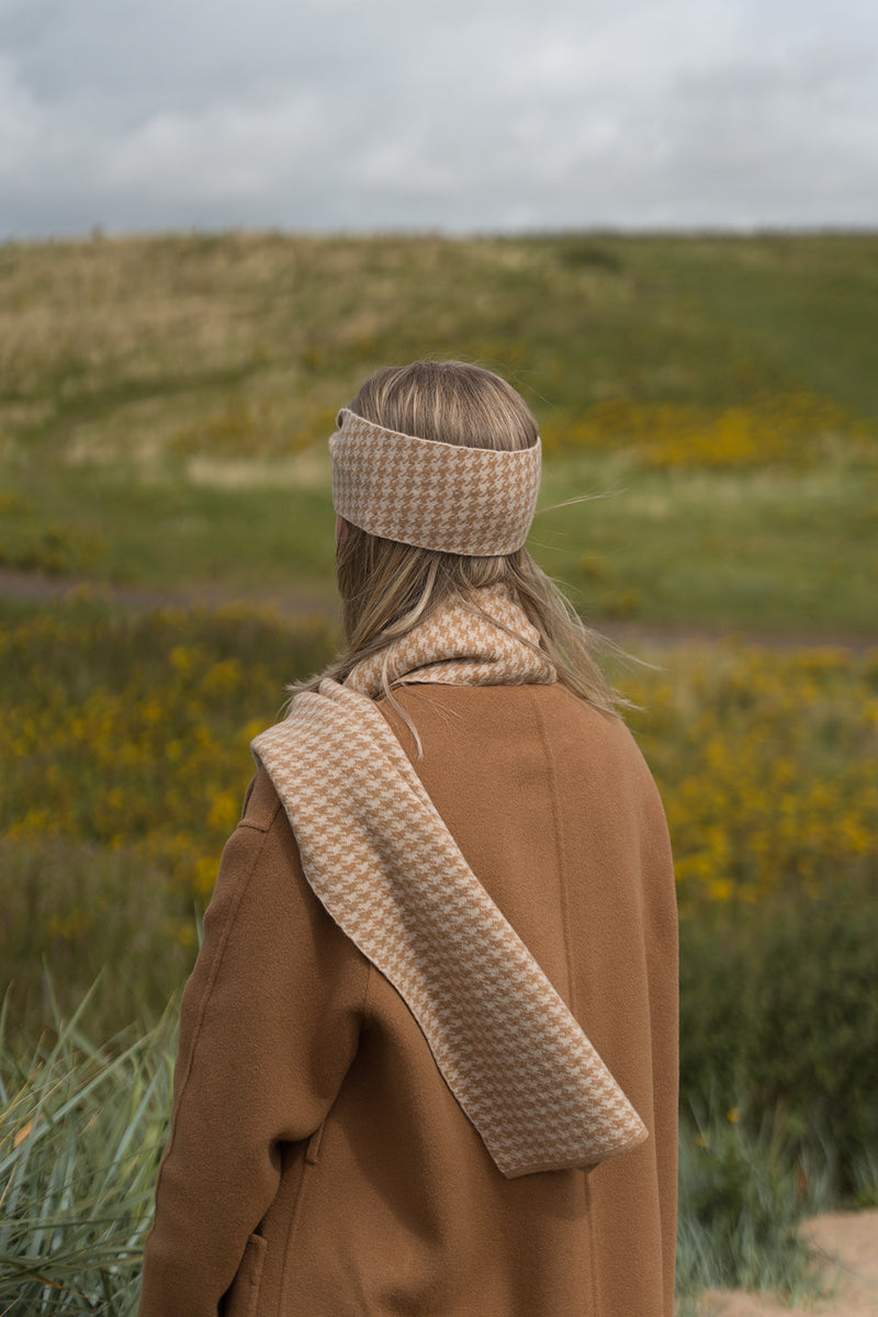 Camel Houndstooth Scarf