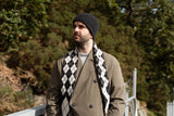 Argyle Skinny Scarf Charcoal