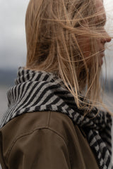 Charcoal Stripe Triangle Scarf