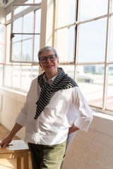 Charcoal Stripe Triangle Scarf