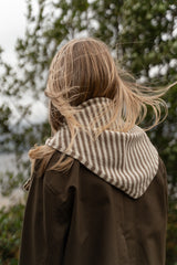 Dark Natural Stripe Triangle Scarf