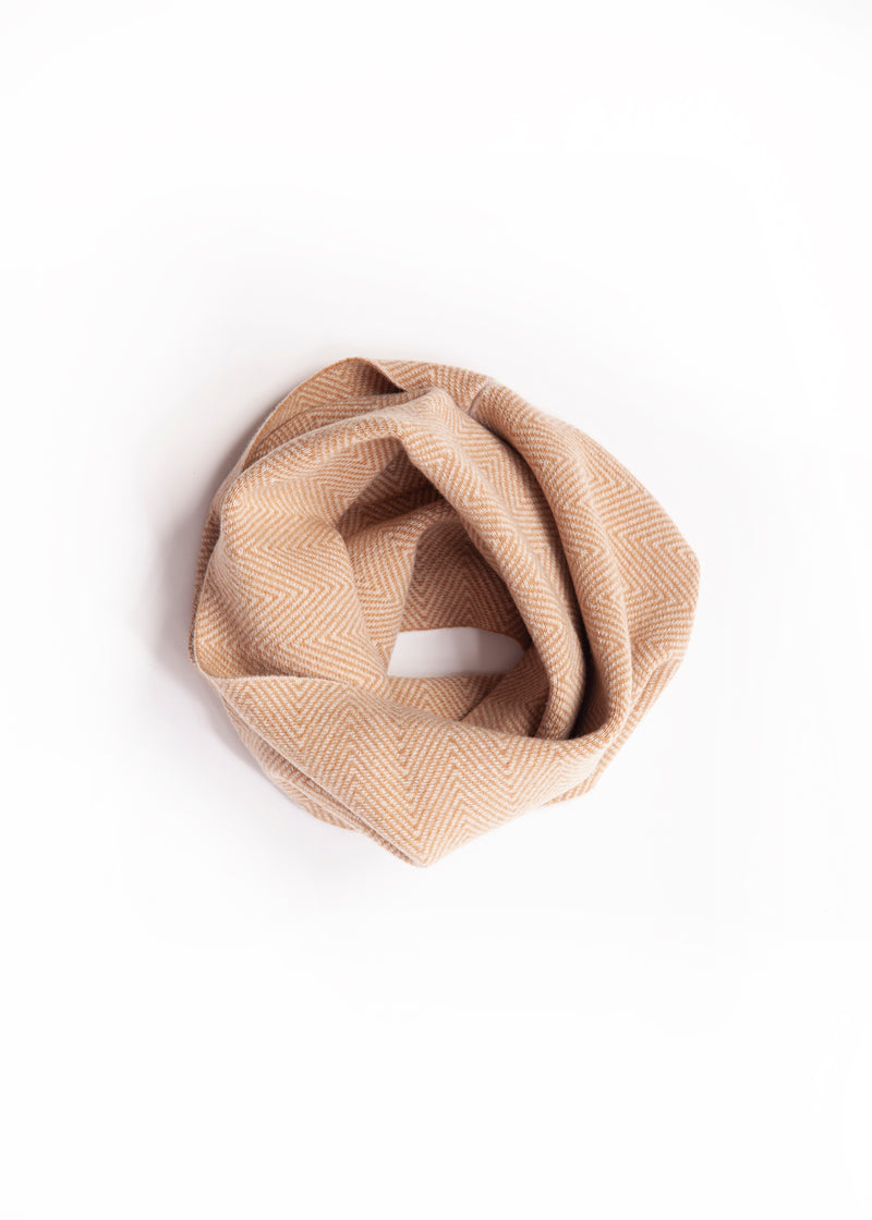 Camel Herringbone Loop Scarf