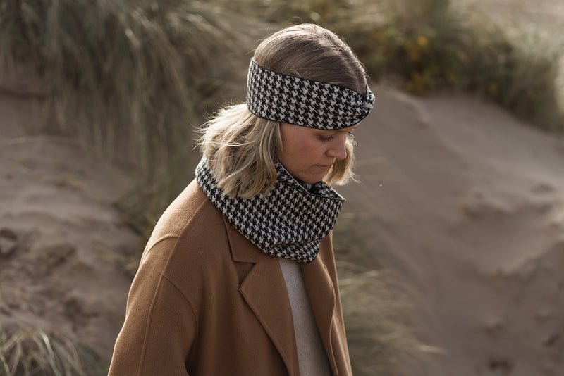 Charcoal Houndstooth Headband