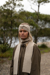 Houndstooth Skinny Scarf Oat