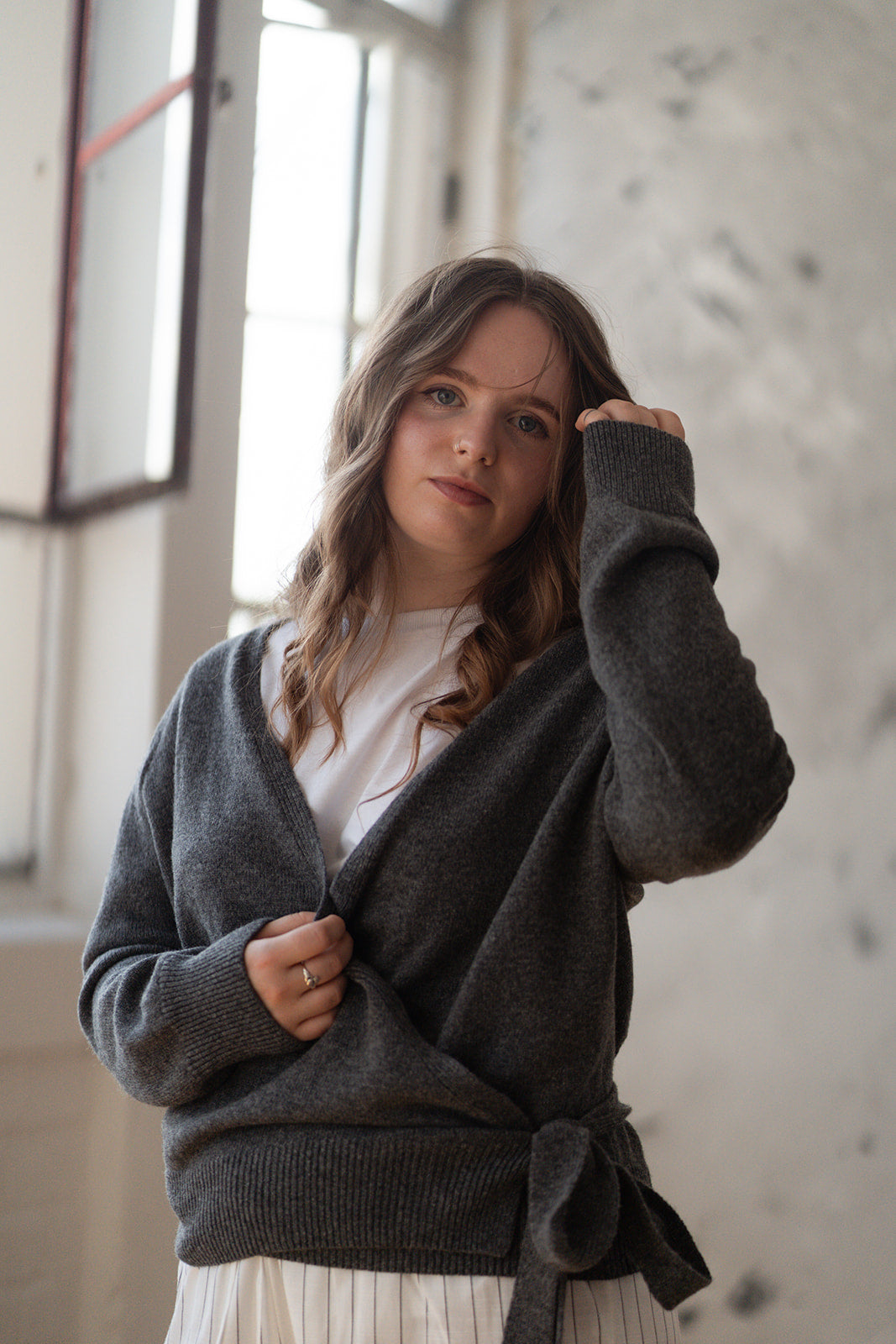 Linnhe Wrap Cardigan Slate – Hilaryjanekeyes
