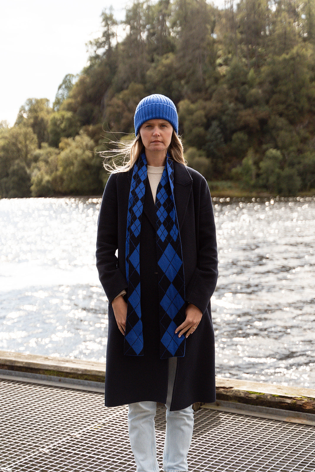 Argyle Skinny Scarf Klein – Hilaryjanekeyes