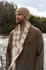 Argyle Skinny Scarf Oat