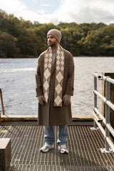 Argyle Skinny Scarf Oat