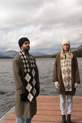 Argyle Skinny Scarf Charcoal