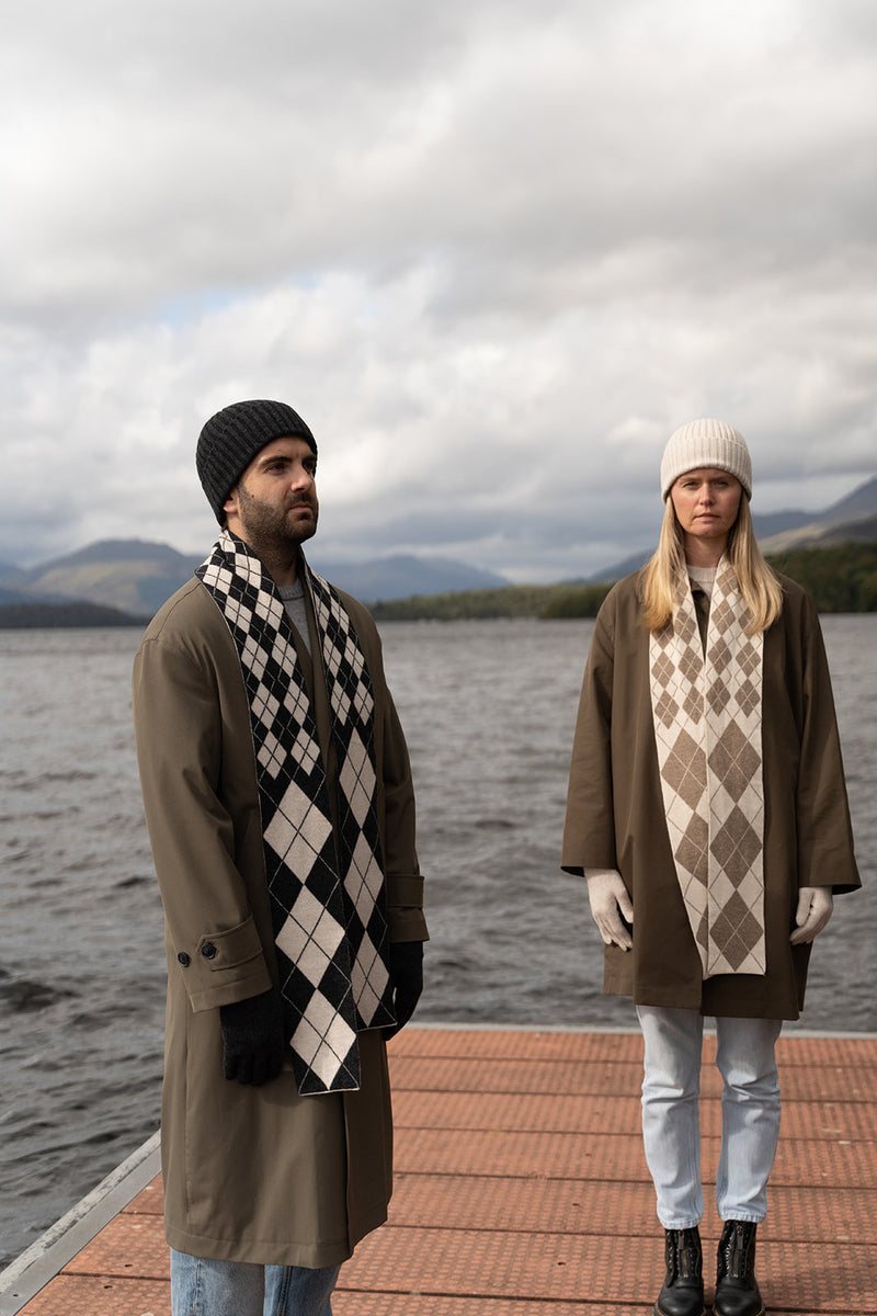 Argyle Skinny Scarf Oat – Hilaryjanekeyes