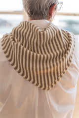Dark Natural Stripe Triangle Scarf
